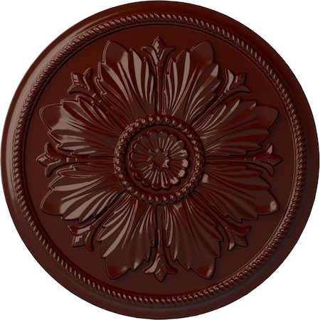Ekena Millwork Kaya Ceiling Medallion (Fits Canopies up to 5 1/4"), 23 5/8"OD x 1 1/2"P, Brushed Mahogany CM23KABMF